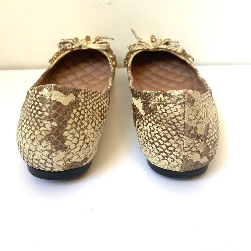 Vince Camuto Snakeskin Rhinestone Embellished Flat